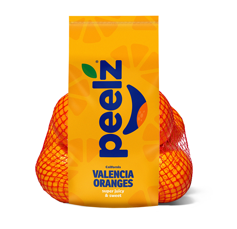 A bag of Peelz California Valencia Oranges