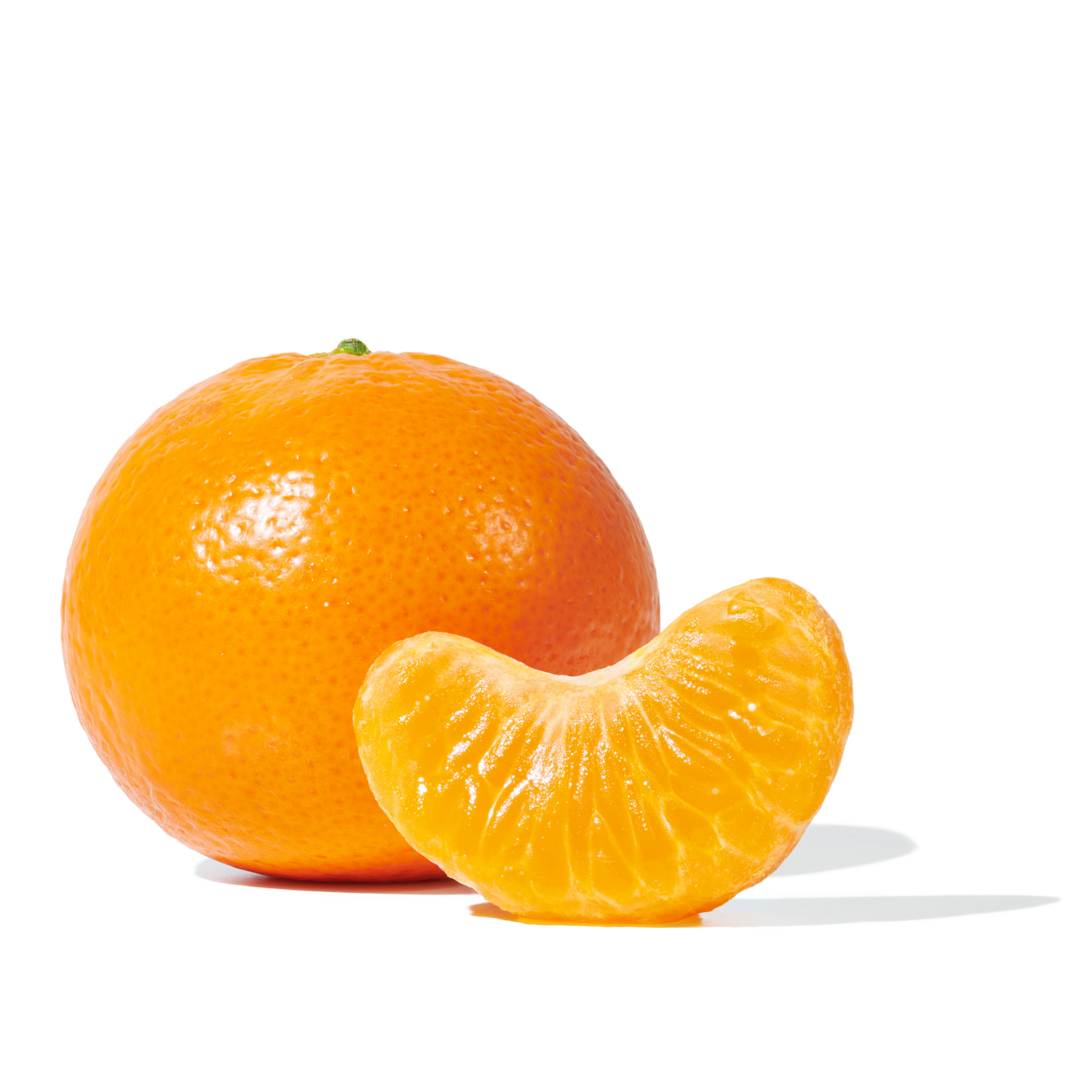 A whole Peelz Mandarin orange with a piece of Mandarin